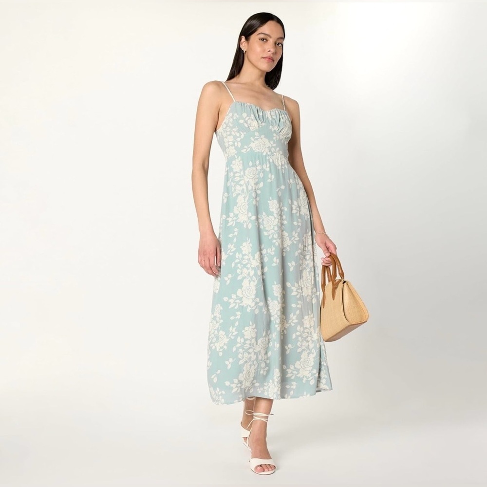 The Drop Women's Linea Spaghetti Strap Maxi Dress with Front Slit Size L